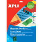 Apli Gekleurde etiketten ft 70 x 37 mm (b x h), blauw, 480 stuks, 24 per blad (1592)