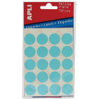 Apli ronde etiketten in etui diameter 19 mm, blauw, 100 stuks, 20 per blad (2064)