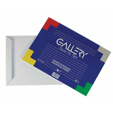 Gallery enveloppen ft 229 x 324 mm, gegomd, binnenzijde blauw, pak van 10 stuks