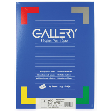 Gallery witte etiketten ft 99,1 x 93,1 mm (b x h), ronde hoeken, doos van 600 etiketten