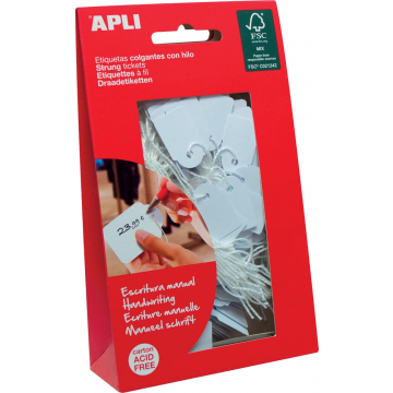 Apli draadetiketten ft 7 x 19 mm (b x h) (7004), etui van 200 stuks