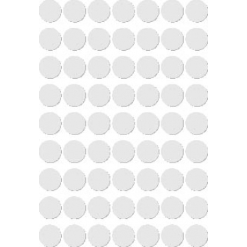 Apli ronde etiketten in etui diameter 10 mm, wit, 378 stuks, 63 per blad (2660)