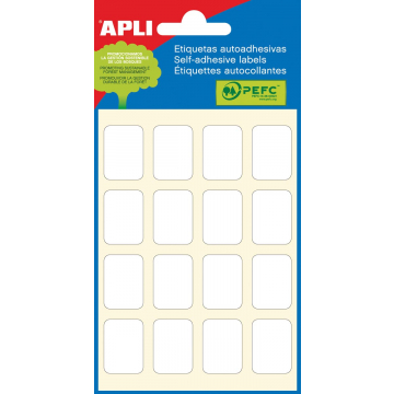 Apli witte etiketten ft 16 x 22 mm (b x h), 96 stuks, 16 per blad (2674)