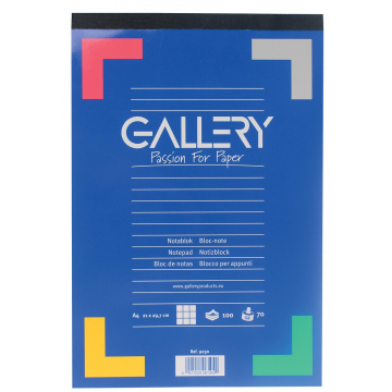 Gallery schrijfblok, ft A4, geruit 5 mm, blok van 100 vel