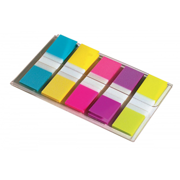 Post-it Index Smal, ft 12 x 43 mm, blister met 5 kleuren, 20 tabs per kleur