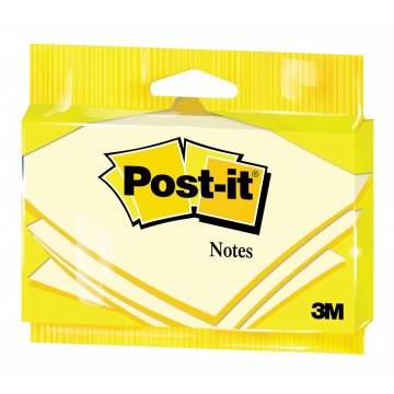 Post-it Notes, ft 76 x 127 mm, geel, blok van 100 vel, op blister