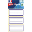 Agipa schooletiketten ft 75 x 34 mm (b x h), 24 etiketten per etui, blauwe rand, gelijnd
