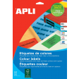 Apli Gekleurde etiketten ft 70 x 37 mm (b x h), blauw, 480 stuks, 24 per blad (1592)