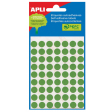 Apli ronde etiketten in etui diameter 13 mm, groen, 175 stuks, 35 per blad (2058)