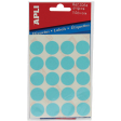 Apli ronde etiketten in etui diameter 19 mm, blauw, 100 stuks, 20 per blad (2064)