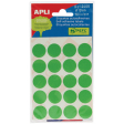 Apli ronde etiketten in etui diameter 19 mm, groen, 100 stuks, 20 per blad (2066)