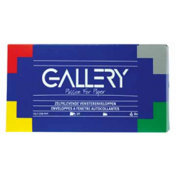 Gallery enveloppen ft 114 x 229 mm, met venster rechts, stripsluiting, doos van 50 stuks