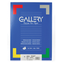 Gallery witte etiketten ft 99,1 x 67,7 mm (b x h), ronde hoeken, doos van 800 etiketten