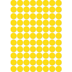 Apli ronde etiketten in etui diameter 16 mm, geel, 704 stuks, 88 per blad