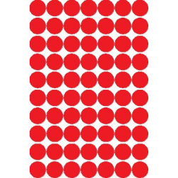 Apli ronde etiketten in etui diameter 19 mm, rood, 560 stuks, 70 per blad