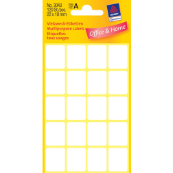 Avery Witte etiketten ft 22 x 18 mm (b x h), 120 stuks