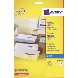 Avery J8160-10 adresetiketten ft 63,5 x 38,1 mm (b x h), 210 etiketten, wit