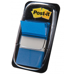 Post-it index standaard, ft 24,4 x 43,2 mm, houder met 50 tabs, blauw
