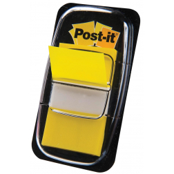 Post-it index standaard, ft 24,4 x 43,2 mm, houder met 50 tabs, geel