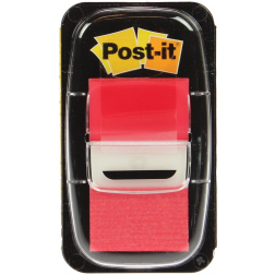 Post-it index standaard, ft 24,4 x 43,2 mm, houder met 50 tabs, rood