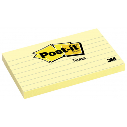Post-it Notes, ft 76 x 127 mm, geel, gelijnd, blok van 100 vel
