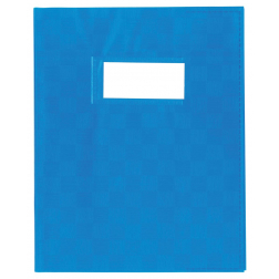 Schriftomslag, ft 16,5 x 21 cm, uit plastiek van 120 micron, blauw