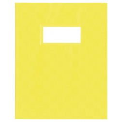 Schriftomslag, ft 16,5 x 21 cm, uit plastiek van 120 micron, geel