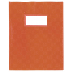 Schriftomslag, ft 16,5 x 21 cm, uit plastiek van 120 micron, oranje