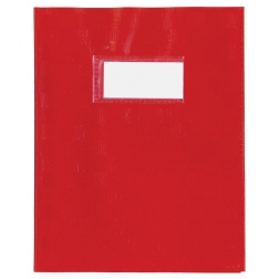 Schriftomslag, ft 16,5 x 21 cm, uit plastiek van 120 micron, rood