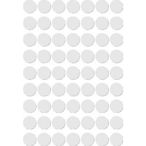 Apli ronde etiketten in etui diameter 10 mm, wit, 378 stuks, 63 per blad (2660)