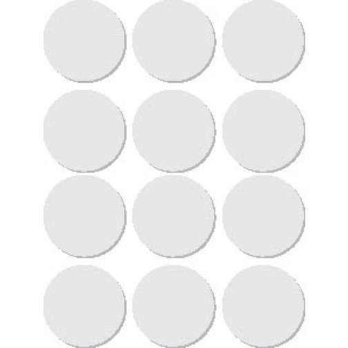 Apli ronde etiketten in etui diameter 25 mm, wit, 72 stuks, 12 per blad (2664)