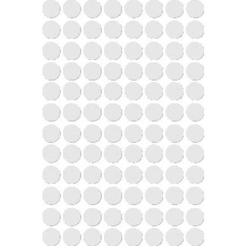 Apli ronde etiketten in etui diameter 8 mm, wit, 480 stuks, 96 per blad (1183)
