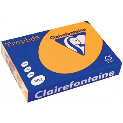 Clairefontaine Trophée Pastel, gekleurd papier, A4, 80 g, 500 vel, goudgeel