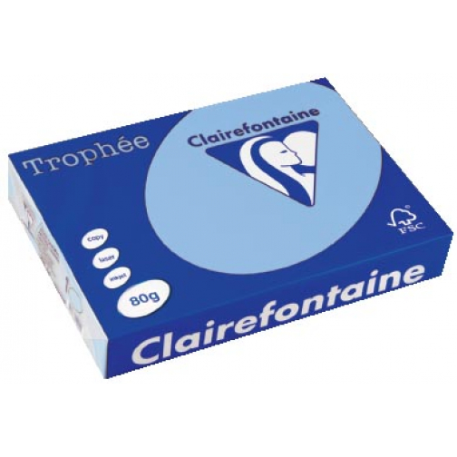Clairefontaine Trophée gekleurd papier, A4, 80 g, 500 vel, helblauw