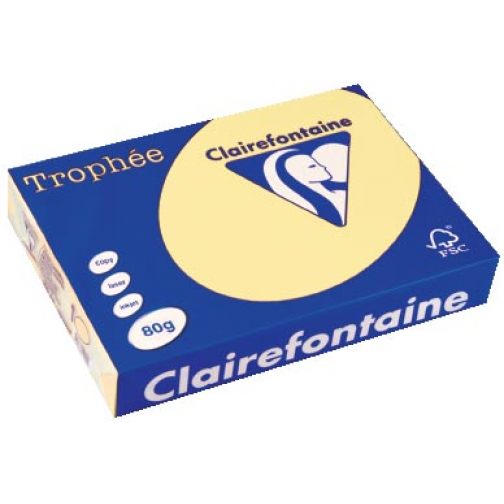 Clairefontaine Trophée gekleurd papier, A4, 80 g, 500 vel, kanariegeel