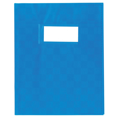 Schriftomslag, ft 16,5 x 21 cm, uit plastiek van 120 micron, blauw